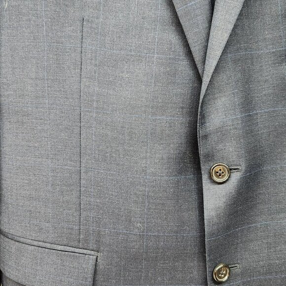 Tommy Hilfiger Suit Mens 44R Grey 2 Button 100% Wool Pants 38x30 Flat - Picture 8 of 8